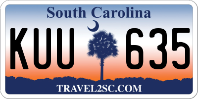 SC license plate KUU635
