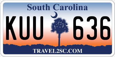 SC license plate KUU636
