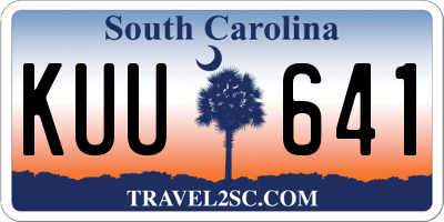SC license plate KUU641