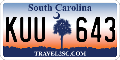 SC license plate KUU643
