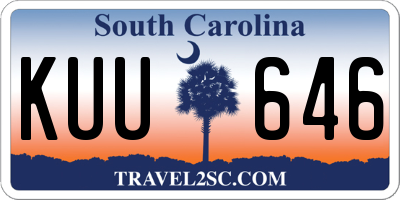 SC license plate KUU646