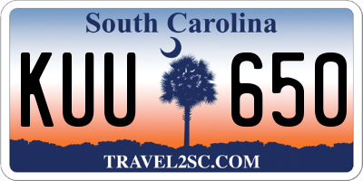 SC license plate KUU650