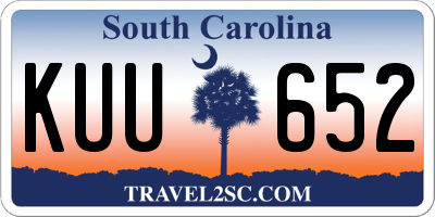 SC license plate KUU652