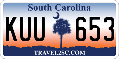 SC license plate KUU653