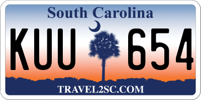 SC license plate KUU654
