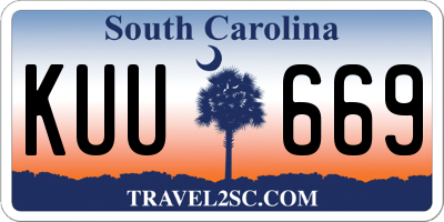 SC license plate KUU669