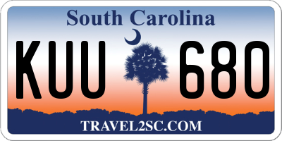 SC license plate KUU680