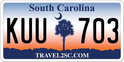 SC license plate KUU703
