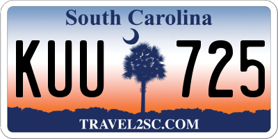 SC license plate KUU725