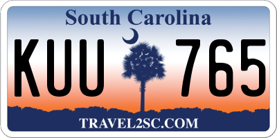 SC license plate KUU765