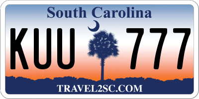 SC license plate KUU777