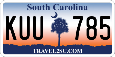 SC license plate KUU785