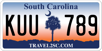 SC license plate KUU789