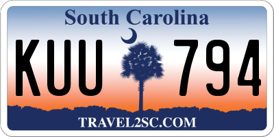 SC license plate KUU794