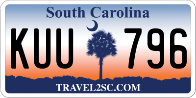 SC license plate KUU796