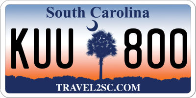 SC license plate KUU800