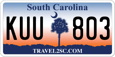 SC license plate KUU803