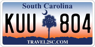 SC license plate KUU804