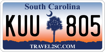 SC license plate KUU805