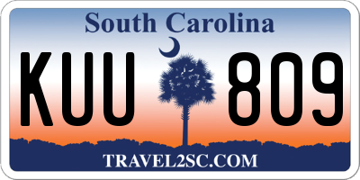 SC license plate KUU809
