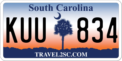 SC license plate KUU834