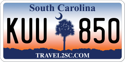 SC license plate KUU850