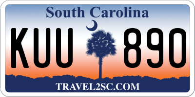 SC license plate KUU890