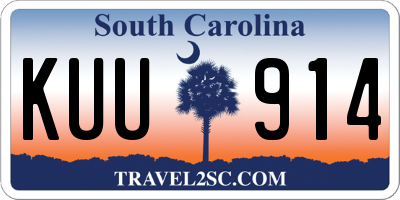 SC license plate KUU914