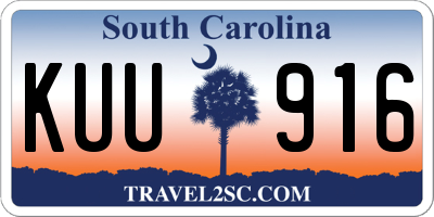 SC license plate KUU916
