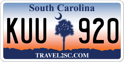 SC license plate KUU920