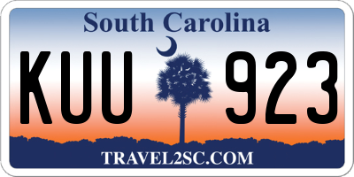 SC license plate KUU923