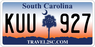 SC license plate KUU927