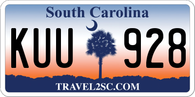SC license plate KUU928