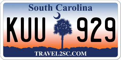SC license plate KUU929
