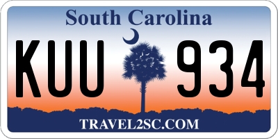SC license plate KUU934