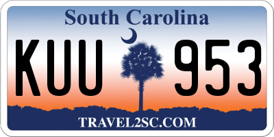 SC license plate KUU953