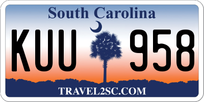 SC license plate KUU958