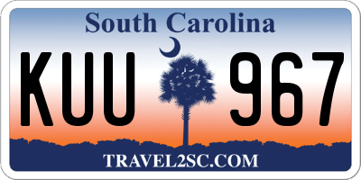 SC license plate KUU967
