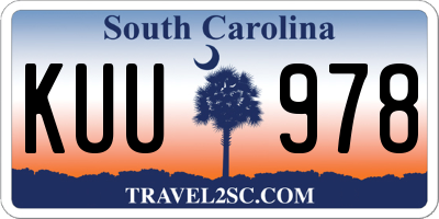 SC license plate KUU978