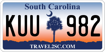 SC license plate KUU982