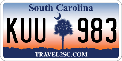 SC license plate KUU983