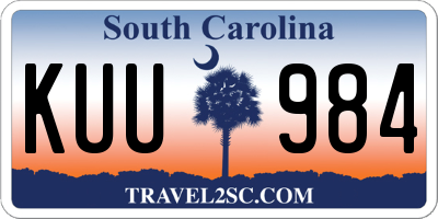 SC license plate KUU984