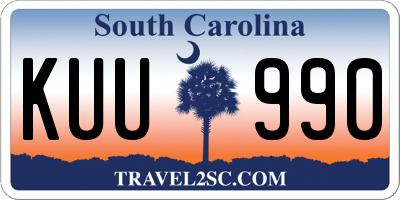 SC license plate KUU990