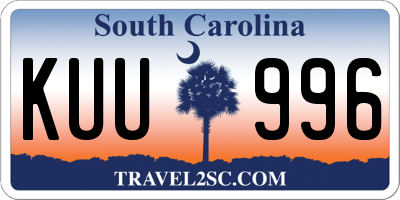 SC license plate KUU996