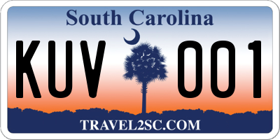SC license plate KUV001
