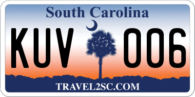 SC license plate KUV006