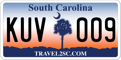 SC license plate KUV009