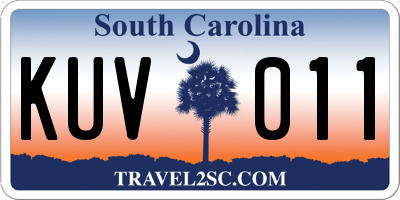 SC license plate KUV011