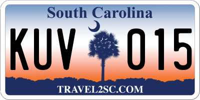 SC license plate KUV015