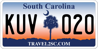 SC license plate KUV020